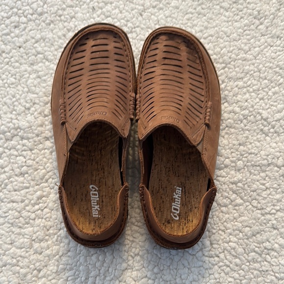 OluKai Other - OluKai Brown Leather Loafers with Perforated Design New Without Box